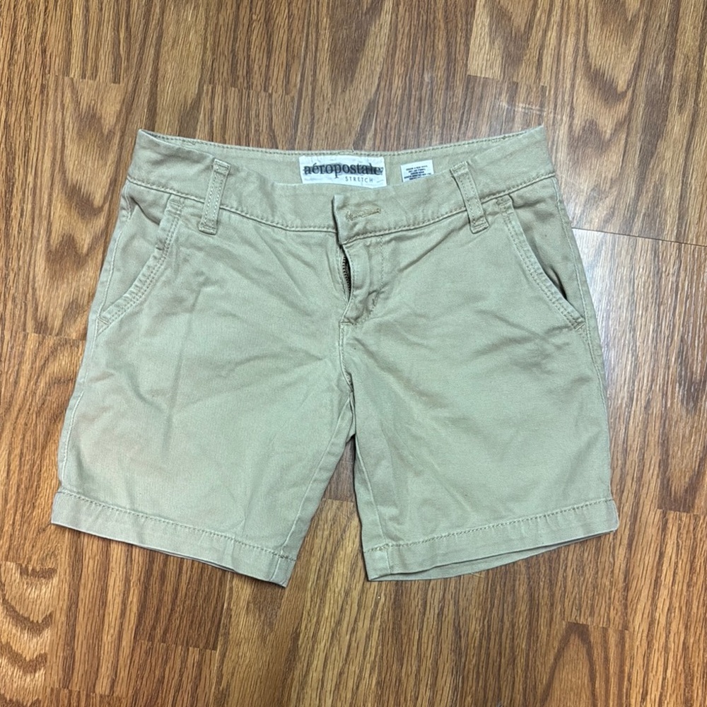 Aeropostale Tan Bermuda Shorts Relaxed Fit